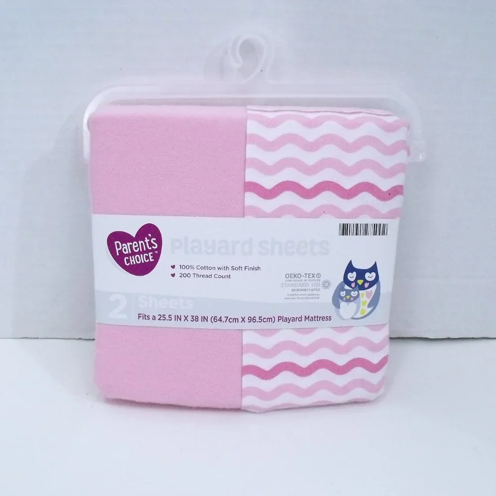 Parent's Choice 100% Cotton Playard Sheets Pink